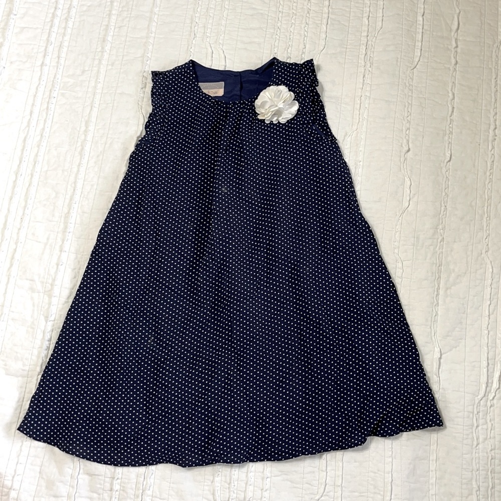 Girls’ Navy Blue Polka Dot Dress size 6x